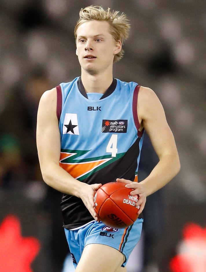 AFL 2016 U18 Championship - Allies v Vic M MELBOURNE, AUSTRALIA - JUNE 24: Charlie Spargo of the Allies in action during the Under 18 Championship match between the Allies and Vic Metro at Etihad Stadium on June 24, 2016 in Melbourne, Australia. (Photo by Adam Trafford/AFL Media)